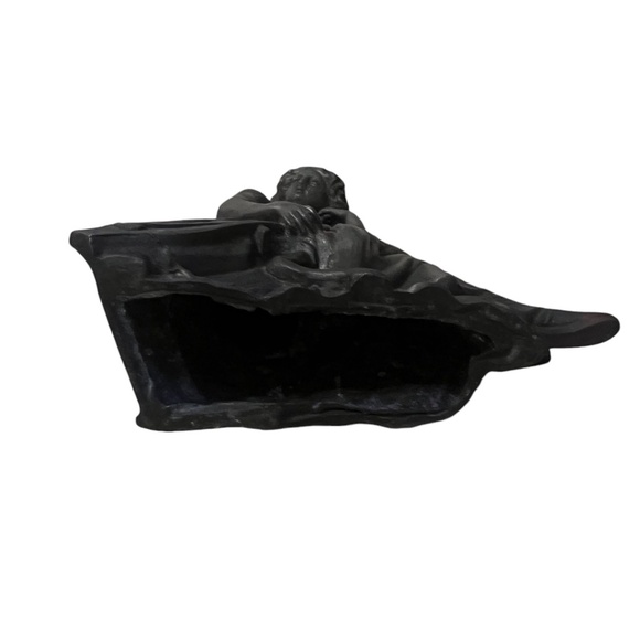 Cast Metal Art Nouveau Statue of Woman with A Lyre Metal Alloy Harp Collectible - Picture 5 of 10